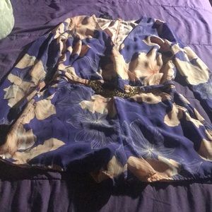 Large pink and purple BEBE long sleeve romper